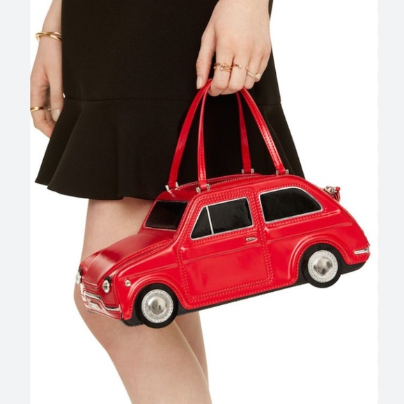 Kate Spade Rose Colored Glasses Red Car Novelty Bag / Leather Red Car Purse - Picture 2 of 16